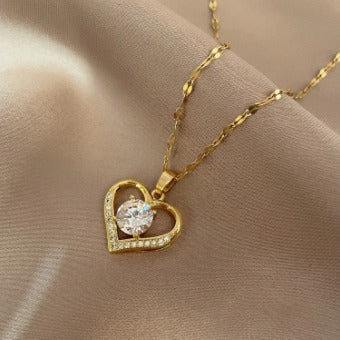 Collar "CORAZÓN DIAMANTE"+Regalo Caja de Rosas