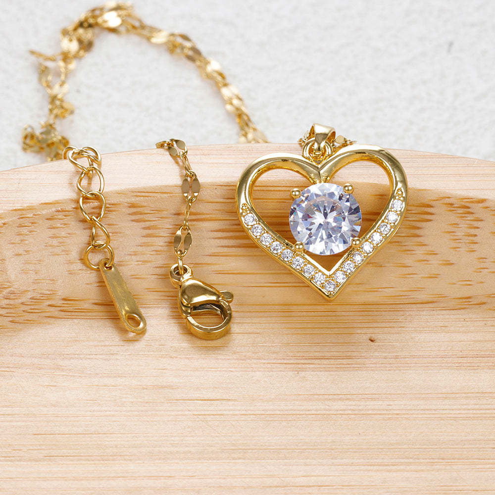 Collar "CORAZÓN DIAMANTE"+Regalo Caja de Rosas
