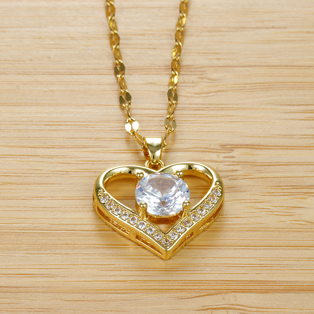 Collar "CORAZÓN DIAMANTE"+Regalo Caja de Rosas